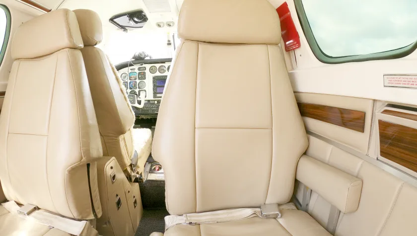 Cabin interior of a 1979 Beechcraft B60 Duke P506.