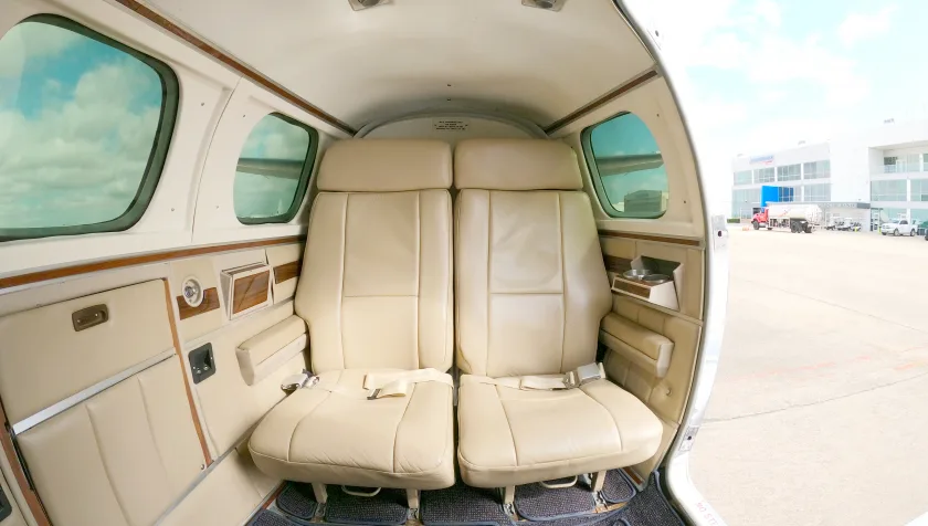 Cabin interior of a 1979 Beechcraft B60 Duke P506.