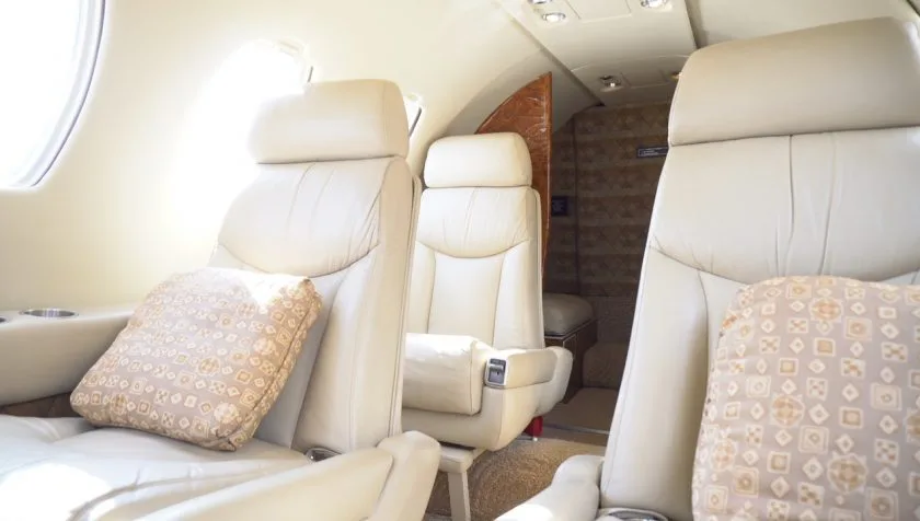 Cabin interior of a 1980 Cessna Citation II 550 SN 0209.