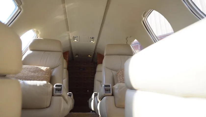 Cabin interior of a 1980 Cessna Citation II 550 SN 0209.