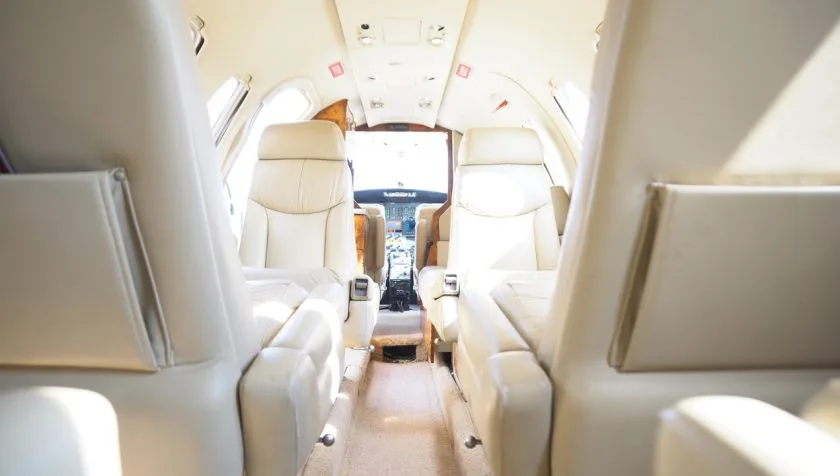 Cabin interior of a 1980 Cessna Citation II 550 SN 0209.