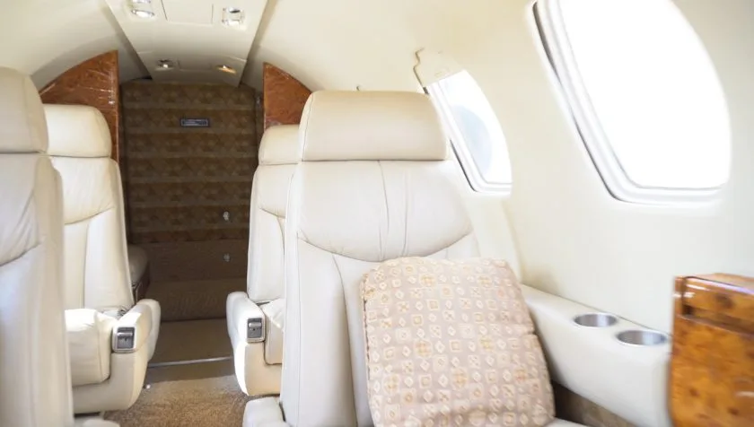 Cabin interior of a 1980 Cessna Citation II 550 SN 0209.