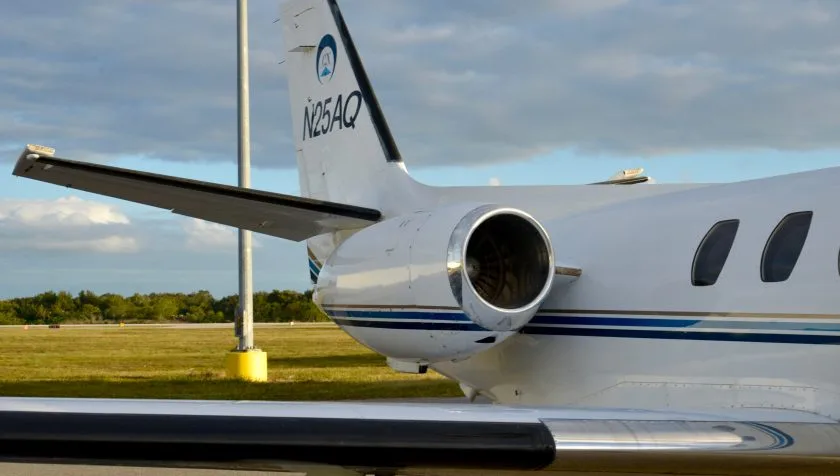 Exterior view of a 1980 Cessna Citation IISP 551-0031, N25AQ.