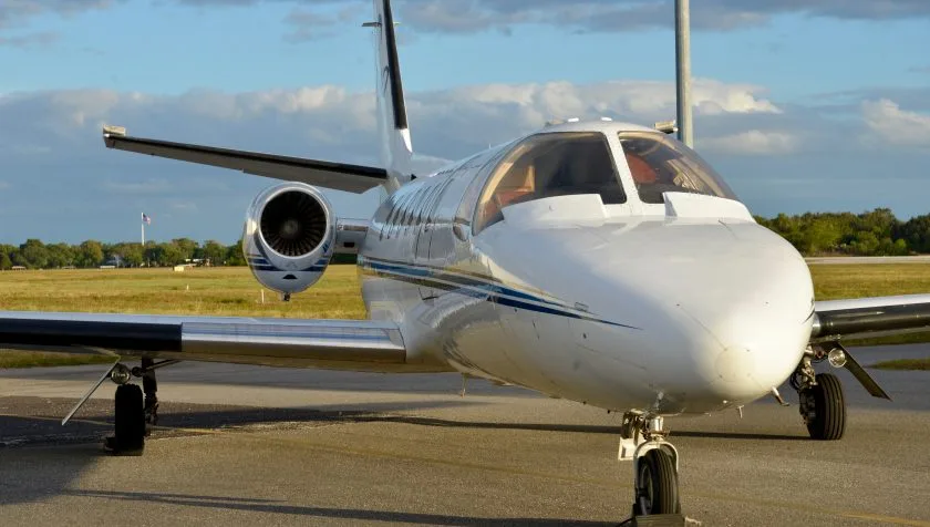 Exterior view of a 1980 Cessna Citation IISP 551-0031, N25AQ.