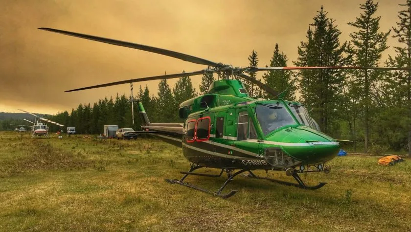 Exterior view of a 1981 Bell 412 33005, C-FNWB.