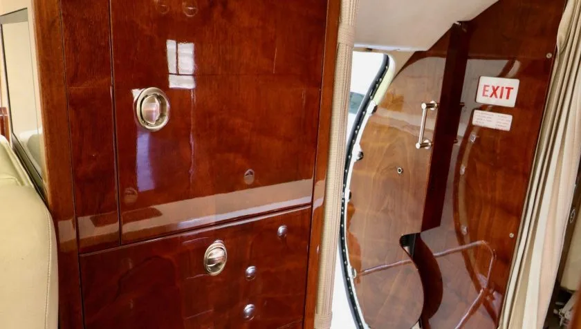Cabin interior of a 1981 Dassault Falcon 50 SN 50-035.