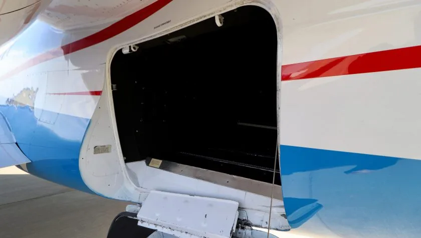 Engine detail of a 1981 Dassault Falcon 50 SN 50-035.
