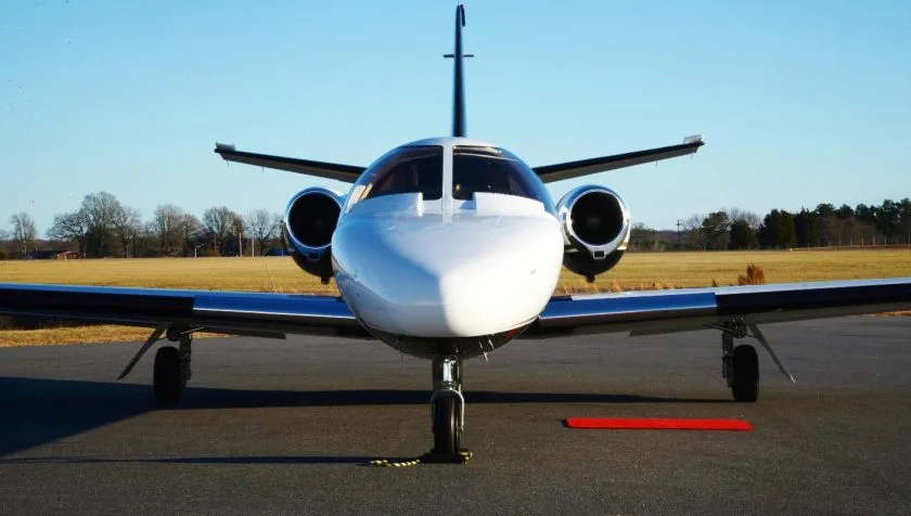 Exterior view of a 1982 Cessna Citation II 550-0432, N76AS.