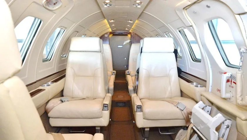 Cabin interior of a 1982 Cessna Citation II 550-0432.