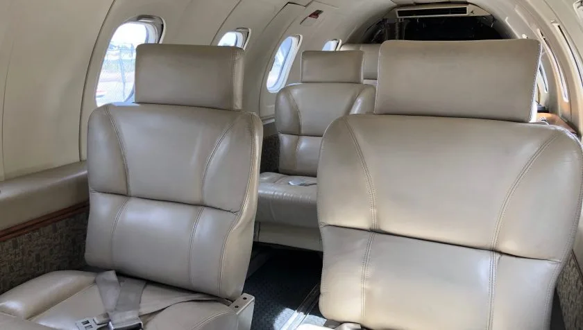 Cabin interior of a 1982 Learjet 35A 490.