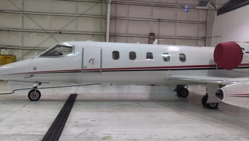 Exterior view of a 1982 Learjet 35A 490, C-GTWL.
