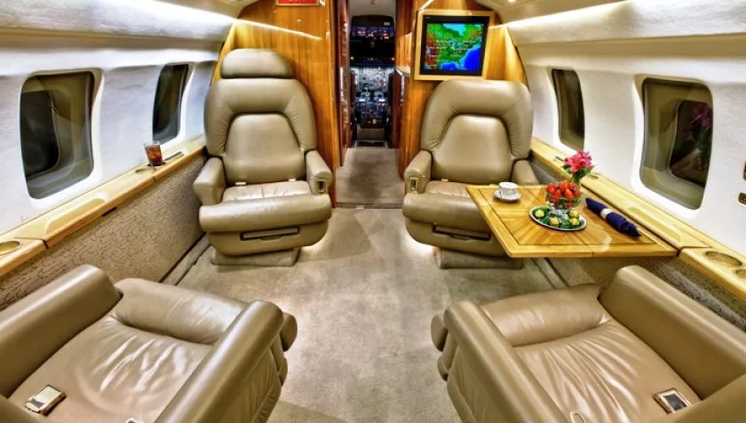 Cabin interior of a 1983 Bombardier Challenger 601-1A 3013.