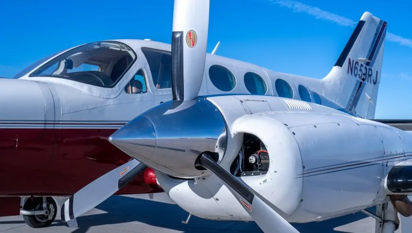 Exterior view of a 1984 Cessna 421C SN 1408, N659RJ.