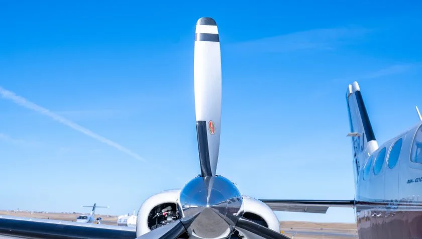Marketing image of a 1984 Cessna 421C SN 1408.