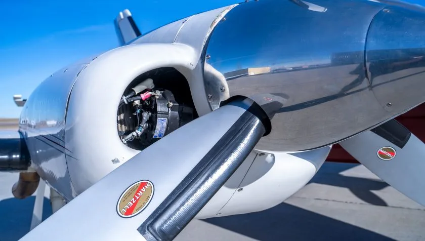 Engine detail of a 1984 Cessna 421C SN 1408.