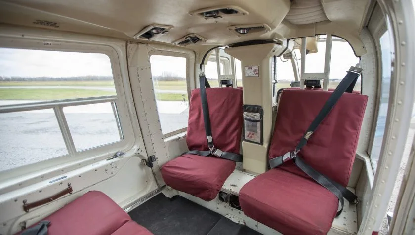Cabin interior of a 1985 Bell 206L3 51146.