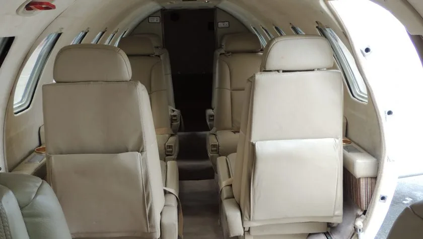 Cabin interior of a 1988 Cessna Citation II 550-0569.