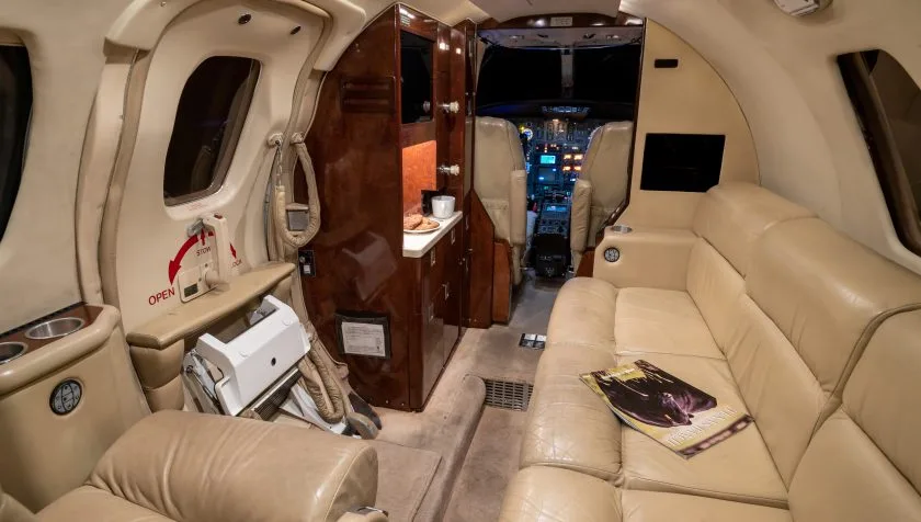 Cabin interior of a 1988 Cessna Citation II 550-0577.