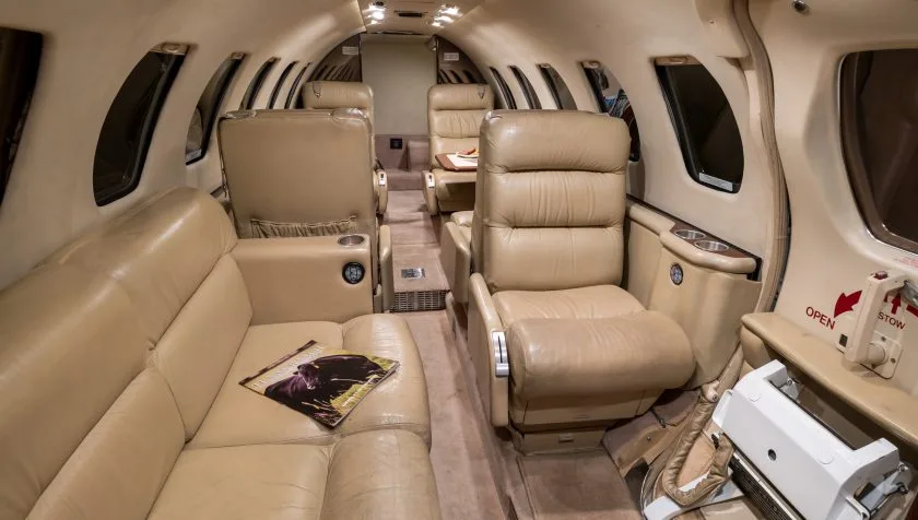Cabin interior of a 1988 Cessna Citation II 550-0577.