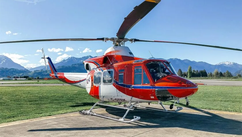 Exterior view of a 1990 Bell 412SP SN 36008, C-GTRK.