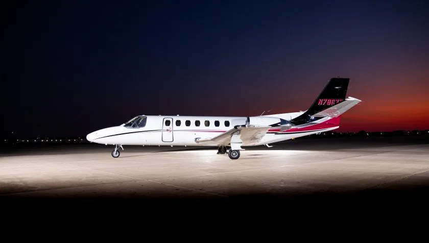 Exterior view of a 1990 Cessna Citation V 560-0020, N214WT.