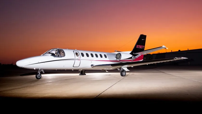 Exterior view of a 1990 Cessna Citation V 560-0020, N214WT.