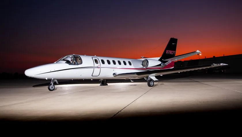 Exterior view of a 1990 Cessna Citation V 560-0020, N214WT.