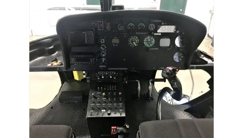 Cockpit and instrument panel of a 1991 Eurocopter AS350B2 2580.