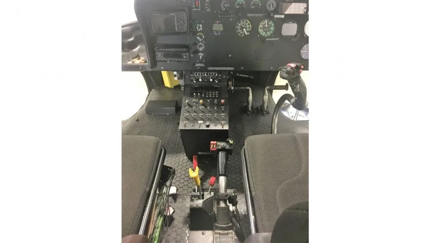 Cockpit and instrument panel of a 1991 Eurocopter AS350B2 2580.