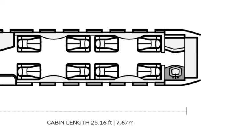 Specification or layout diagram for a 1999 Cessna Citation X 74.