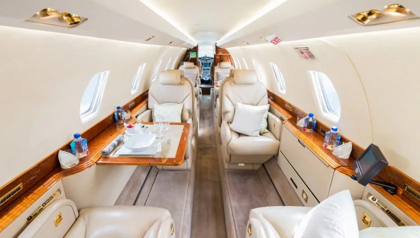 Cabin interior of a 1999 Cessna Citation X 85.