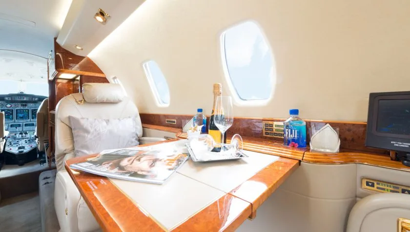Cabin interior of a 1999 Cessna Citation X 85.