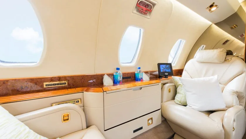 Cabin interior of a 1999 Cessna Citation X 85.