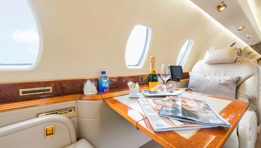 Cabin interior of a 1999 Cessna Citation X 85.