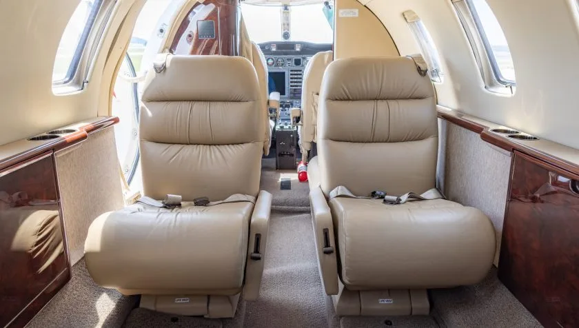 Cabin interior of a 2002 Cessna Citation CJ1 525-0490.
