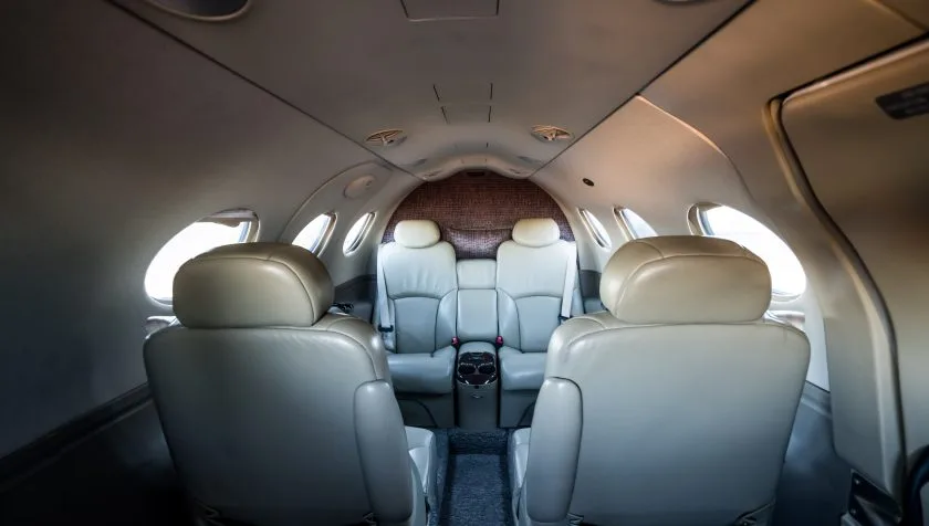 Cabin interior of a 2007 Cessna Citation Mustang 510-0020.