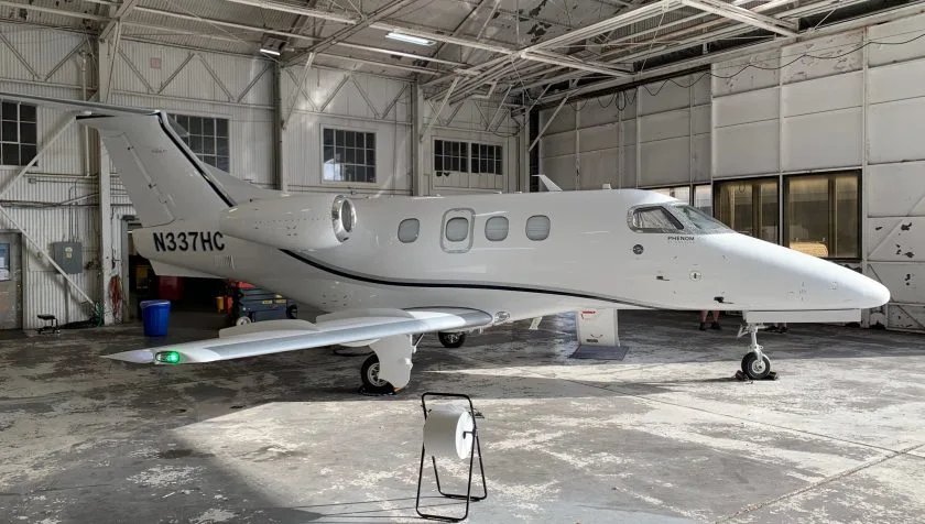 Exterior view of a 2010 Embraer Phenom 100 50000183, N337HC.