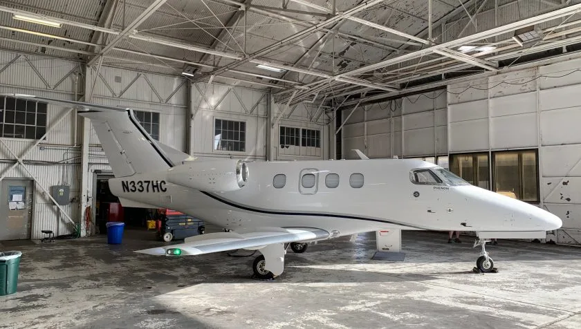 Exterior view of a 2010 Embraer Phenom 100 50000183, N337HC.