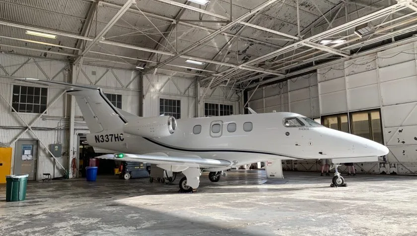Exterior view of a 2010 Embraer Phenom 100 50000183, N337HC.