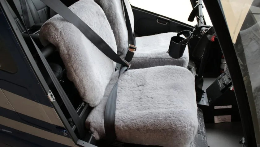 Cabin interior of a 2018 Robinson R66 0891.