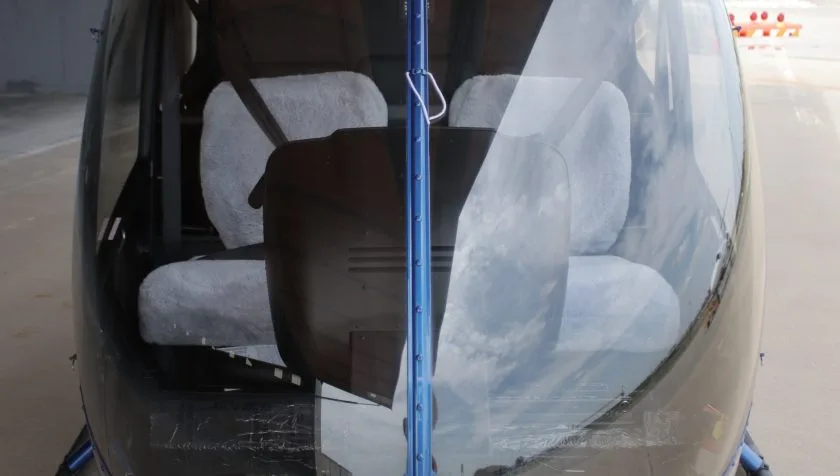 Engine detail of a 2018 Robinson R66 0891.