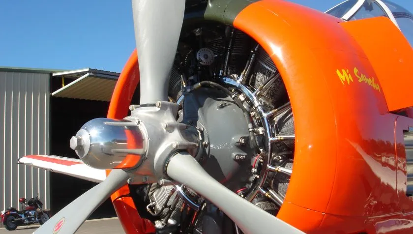 Engine detail of a North American T-28C 140536.