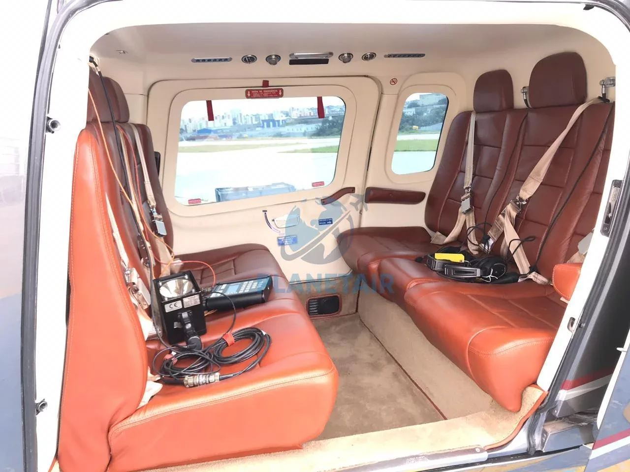 Cabin interior of a 2006 Agusta Westland A109E Power.