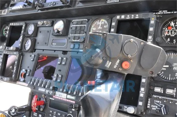 Cockpit and instrument panel of a 2006 Agusta Westland A109E Power.