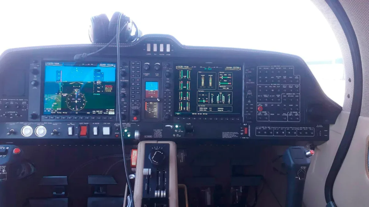 Avionics suite of a 2019 Diamond DA62.