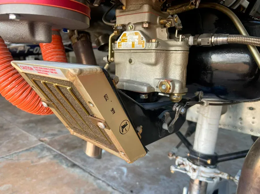 Engine detail of a 1973 Cessna 150L.