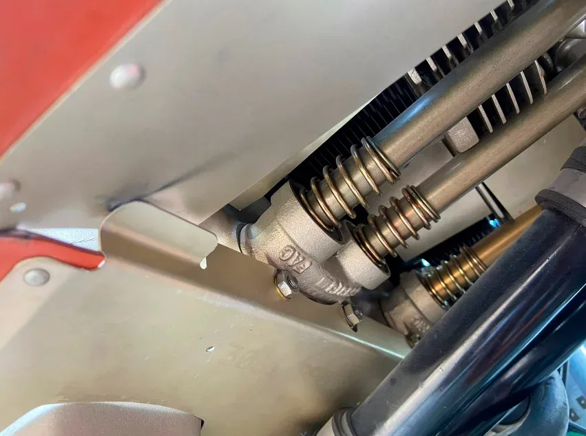 Engine detail of a 1973 Cessna 150L.