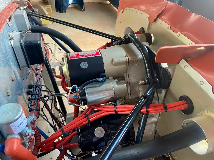 Engine detail of a 1973 Cessna 150L.