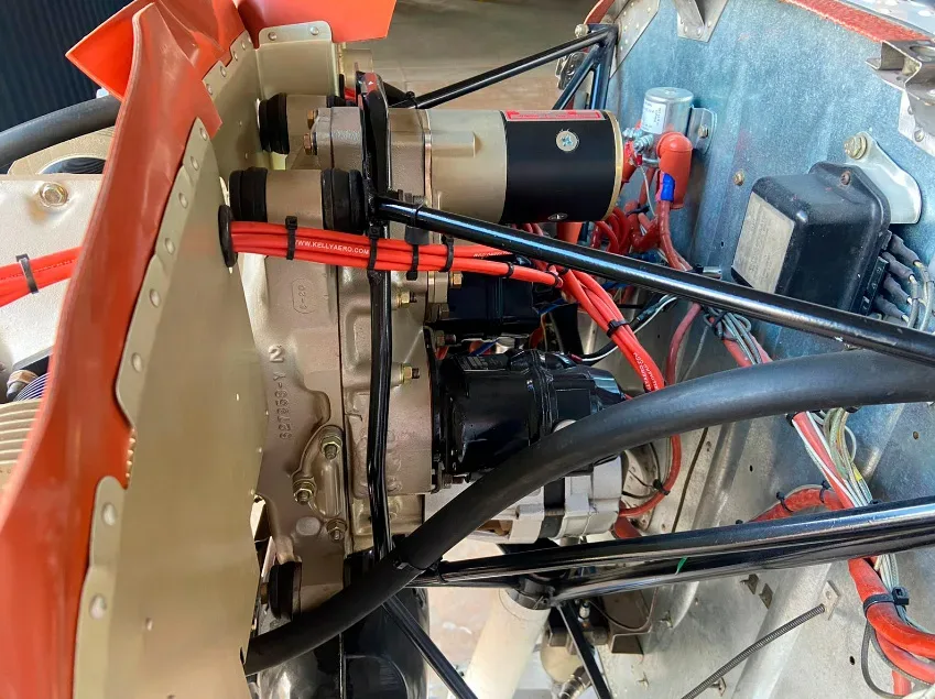 Engine detail of a 1973 Cessna 150L.