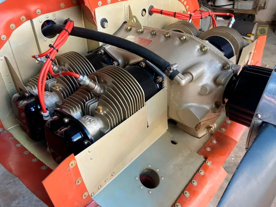 Engine detail of a 1973 Cessna 150L.